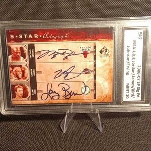 Graded10 Star autograph Sign. Facsimile MAGIC J/JORDAN/LEBRON/BIRD/J ERWING